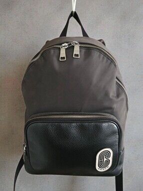 Coach Court Brown Nylon & Leather Small Backpack
